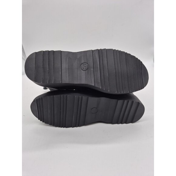 Michael Kors Girls Youth Boots Size 4 Glitter Combat Rhinestone Black Hearts - Picture 7 of 9